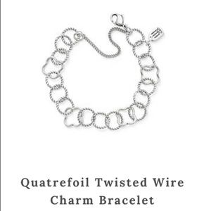 James Avery Quatrefoil Twisted Wire Charm Bracelet